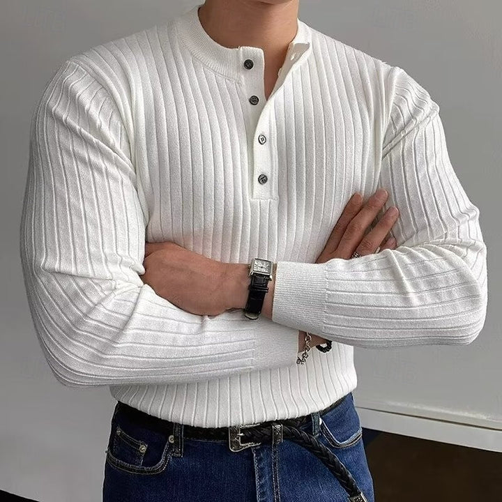 Theo | Ribbestrikket Henley-genser