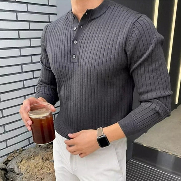 Theo | Ribbestrikket Henley-genser