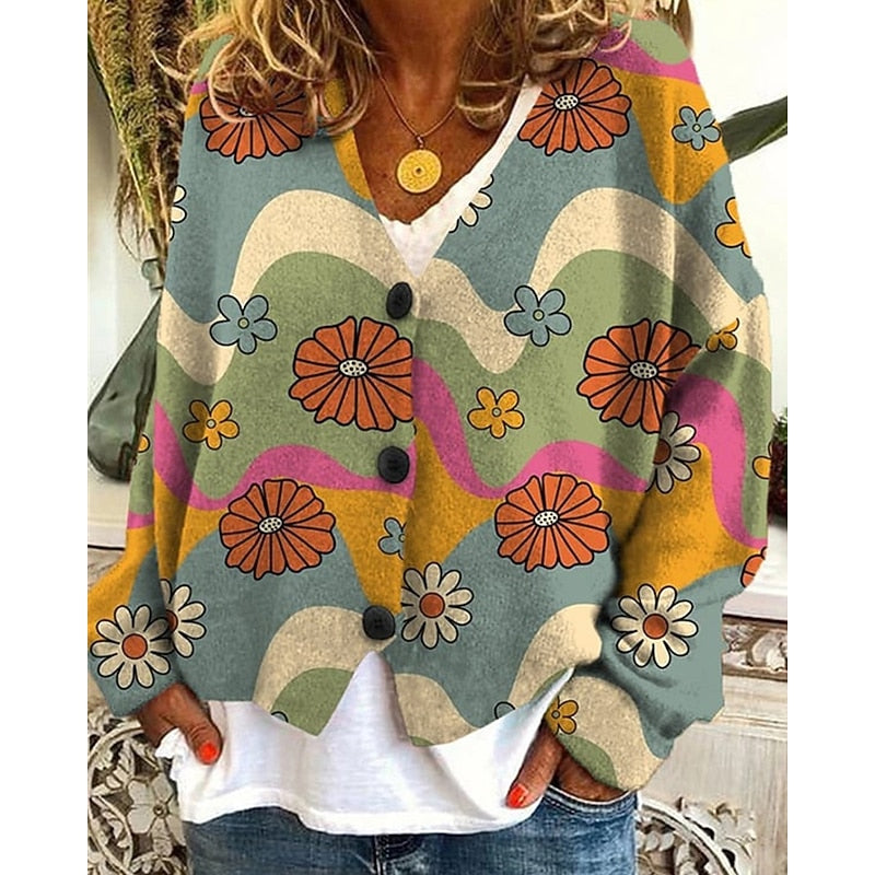 Hazel | Blomstret Åpen Cardigan