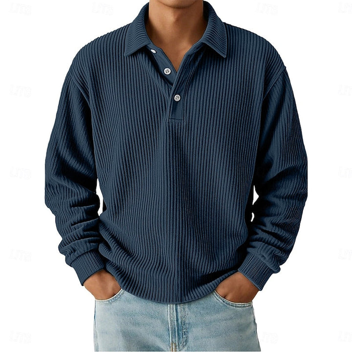 Wallace | Strukturert langermet poloshirt