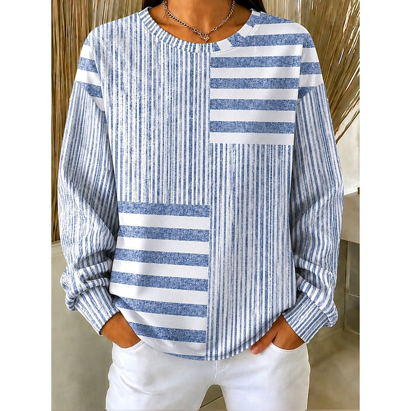 Adelaide | Stripete Colorblock Crewneck Genser