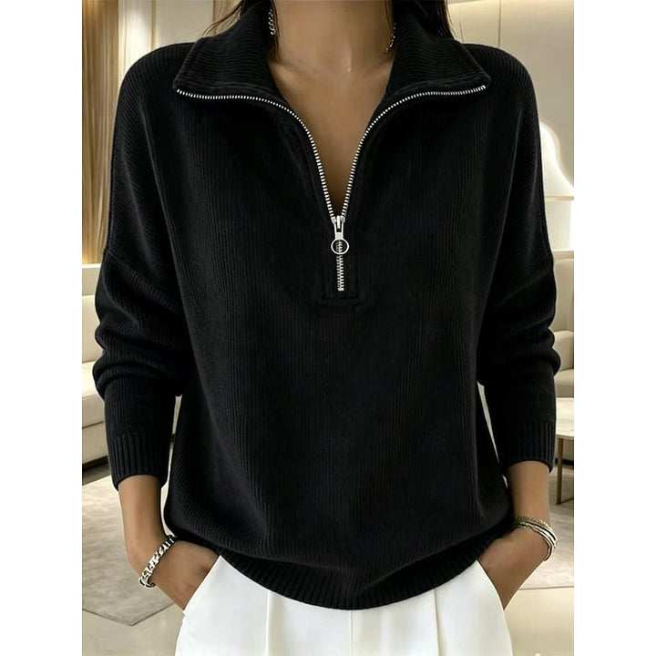 Georgina | Pullover med kvartglidelås og krage