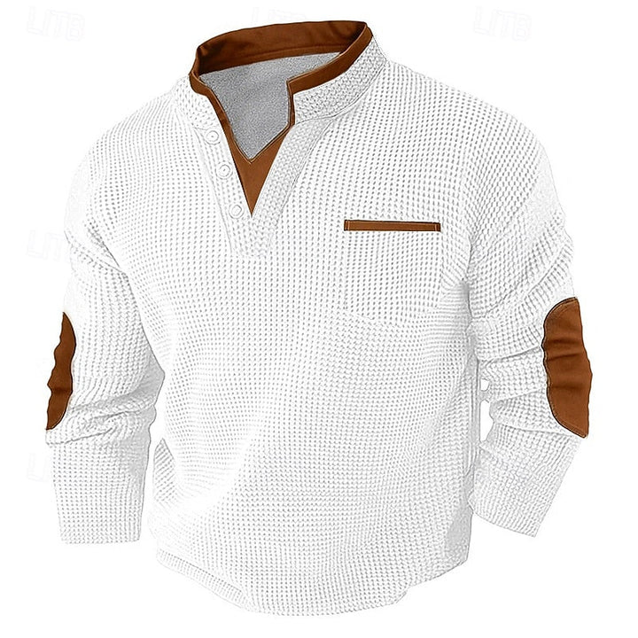 Russell | Strukturert Waffle Henley-skjorte