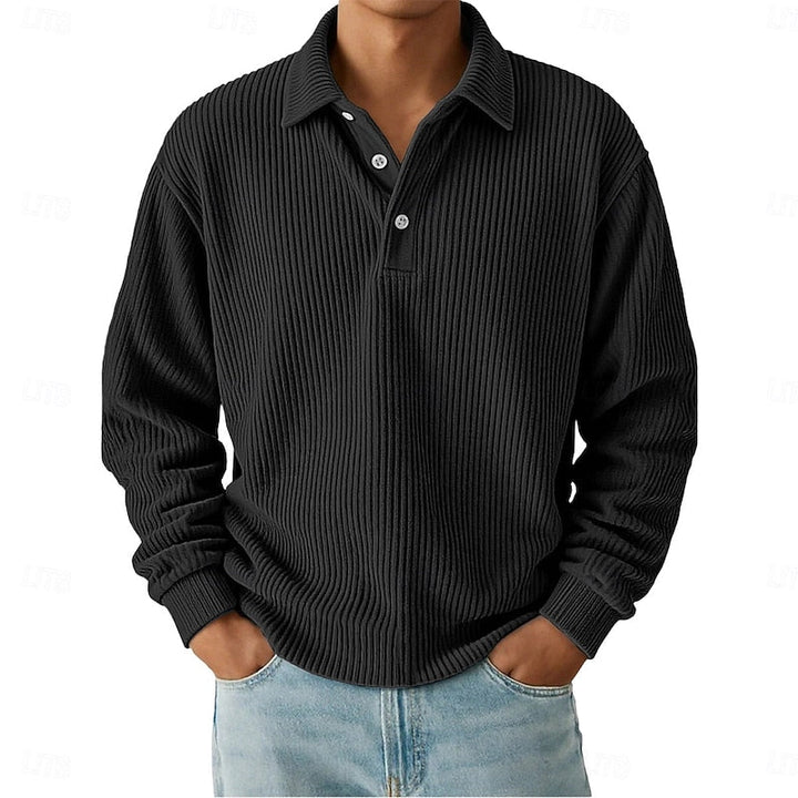 Wallace | Strukturert langermet poloshirt
