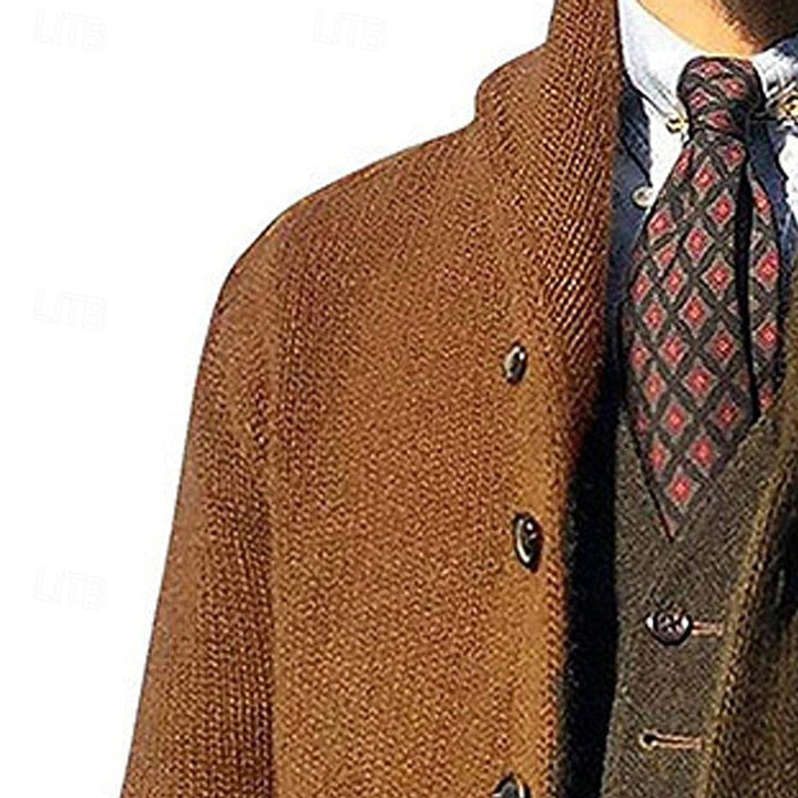 Frederick | Fargeblokk Skulderkrage Cardigan