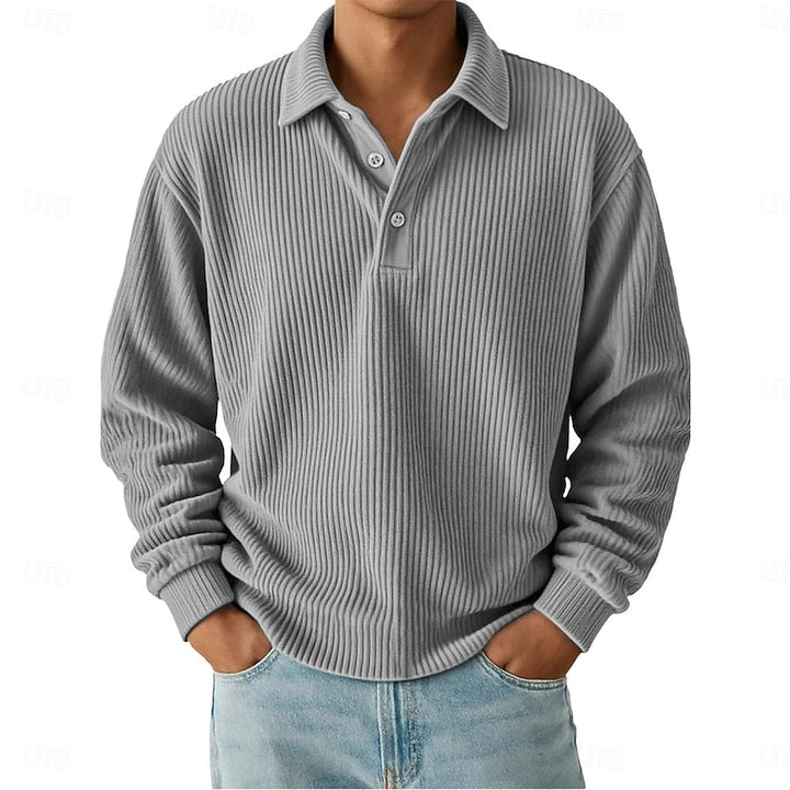 Wallace | Strukturert langermet poloshirt