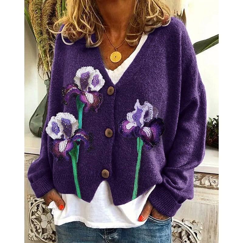 Hazel | Blomstret Åpen Cardigan