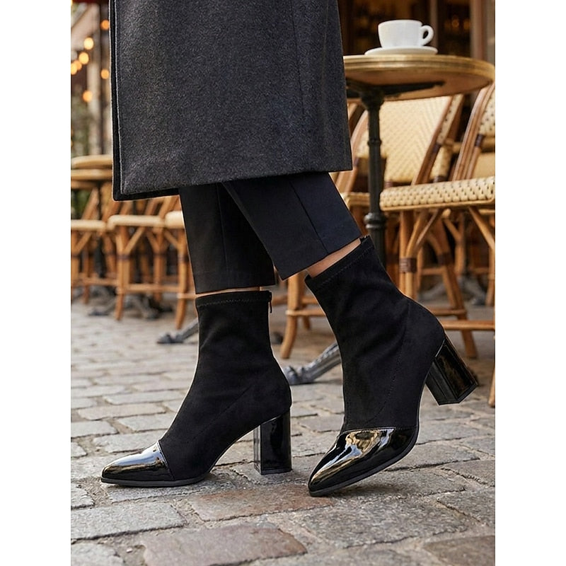 Beatrix | Ankelstøvler med Cap-Toe og Chunky Hæl